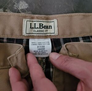 LL BEAN LINED PANTS 31 32